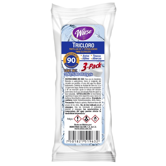 pastilla tricloro wiese sobre Pastilla Tricloro Low-Cost Wiese 3 Tiras / 10 Paquetes / 3 Pastillas Tricloro / 36g cada Pastilla Wiese